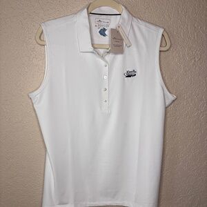 Peter Millar White Sleeveless Golf Performance Polo Women's Size Extra Large
